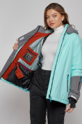 Купить Горнолыжная куртка женская зимняя большого размера бирюзового цвета 2278Br, фото 10