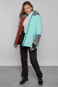Купить Горнолыжная куртка женская зимняя большого размера бирюзового цвета 2278Br, фото 12