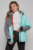 Купить Горнолыжная куртка женская зимняя большого размера бирюзового цвета 2278Br, фото 13