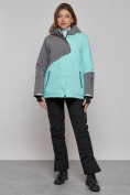 Купить Горнолыжная куртка женская зимняя большого размера бирюзового цвета 2278Br, фото 16
