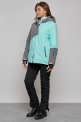 Купить Горнолыжная куртка женская зимняя большого размера бирюзового цвета 2278Br, фото 17