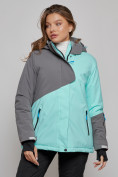 Купить Горнолыжная куртка женская зимняя большого размера бирюзового цвета 2278Br, фото 2