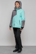 Купить Горнолыжная куртка женская зимняя большого размера бирюзового цвета 2278Br, фото 21