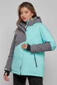 Купить Горнолыжная куртка женская зимняя большого размера бирюзового цвета 2278Br, фото 3