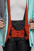 Купить Горнолыжная куртка женская зимняя большого размера бирюзового цвета 2278Br, фото 9