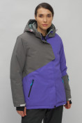 Купить Горнолыжная куртка женская зимняя большого размера фиолетового цвета 2278F