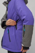 Купить Горнолыжная куртка женская зимняя большого размера фиолетового цвета 2278F, фото 3