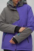 Купить Горнолыжная куртка женская зимняя большого размера фиолетового цвета 2278F, фото 4