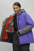 Купить Горнолыжная куртка женская зимняя большого размера фиолетового цвета 2278F, фото 6