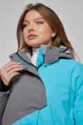 Купить Горнолыжная куртка женская зимняя большого размера голубого цвета 2278Gl, фото 11