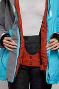 Купить Горнолыжная куртка женская зимняя большого размера голубого цвета 2278Gl, фото 12