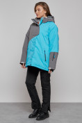 Купить Горнолыжная куртка женская зимняя большого размера голубого цвета 2278Gl, фото 16