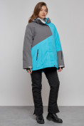 Купить Горнолыжная куртка женская зимняя большого размера голубого цвета 2278Gl, фото 17