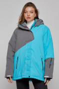 Купить Горнолыжная куртка женская зимняя большого размера голубого цвета 2278Gl