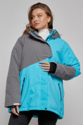Купить Горнолыжная куртка женская зимняя большого размера голубого цвета 2278Gl, фото 5