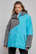 Купить Горнолыжная куртка женская зимняя большого размера голубого цвета 2278Gl, фото 6