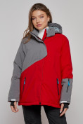 Купить Горнолыжная куртка женская зимняя большого размера красного цвета 2278Kr
