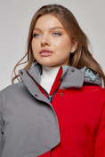 Купить Горнолыжная куртка женская зимняя большого размера красного цвета 2278Kr, фото 14