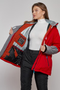 Купить Горнолыжная куртка женская зимняя большого размера красного цвета 2278Kr, фото 16