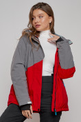 Купить Горнолыжная куртка женская зимняя большого размера красного цвета 2278Kr, фото 19