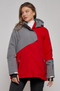 Купить Горнолыжная куртка женская зимняя большого размера красного цвета 2278Kr, фото 2