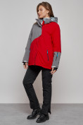 Купить Горнолыжная куртка женская зимняя большого размера красного цвета 2278Kr, фото 5