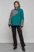 Купить Горнолыжная куртка женская зимняя большого размера темно-зеленого цвета 2278TZ, фото 13