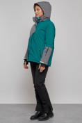 Купить Горнолыжная куртка женская зимняя большого размера темно-зеленого цвета 2278TZ, фото 14