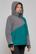 Купить Горнолыжная куртка женская зимняя большого размера темно-зеленого цвета 2278TZ, фото 15