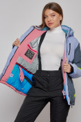 Купить Горнолыжная куртка женская зимняя большого размера фиолетового цвета 2282-1F, фото 14