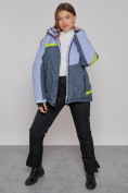 Купить Горнолыжная куртка женская зимняя большого размера фиолетового цвета 2282-1F, фото 16