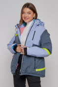 Купить Горнолыжная куртка женская зимняя большого размера фиолетового цвета 2282-1F, фото 17