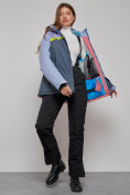 Купить Горнолыжная куртка женская зимняя большого размера фиолетового цвета 2282-1F, фото 18
