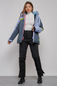 Купить Горнолыжная куртка женская зимняя большого размера фиолетового цвета 2282-1F, фото 19