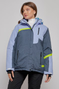 Купить Горнолыжная куртка женская зимняя большого размера фиолетового цвета 2282-1F, фото 6