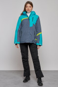 Купить Горнолыжная куртка женская зимняя большого размера голубого цвета 2282-1Gl, фото 2