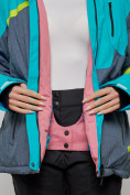 Купить Горнолыжная куртка женская зимняя большого размера голубого цвета 2282-1Gl, фото 16