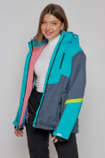 Купить Горнолыжная куртка женская зимняя большого размера голубого цвета 2282-1Gl, фото 18