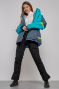 Купить Горнолыжная куртка женская зимняя большого размера голубого цвета 2282-1Gl, фото 19