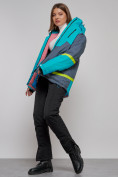 Купить Горнолыжная куртка женская зимняя большого размера голубого цвета 2282-1Gl, фото 20