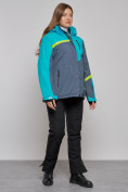 Купить Горнолыжная куртка женская зимняя большого размера голубого цвета 2282-1Gl, фото 4