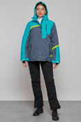 Купить Горнолыжная куртка женская зимняя большого размера голубого цвета 2282-1Gl, фото 6