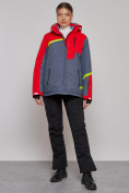 Купить Горнолыжная куртка женская зимняя большого размера красного цвета 2282-1Kr, фото 14
