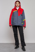 Купить Горнолыжная куртка женская зимняя большого размера красного цвета 2282-1Kr, фото 18