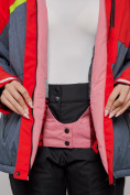 Купить Горнолыжная куртка женская зимняя большого размера красного цвета 2282-1Kr, фото 8