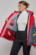Купить Горнолыжная куртка женская зимняя большого размера красного цвета 2282-1Kr, фото 9