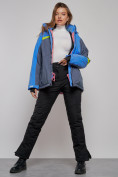 Купить Горнолыжная куртка женская зимняя большого размера синего цвета 2282-1S, фото 15