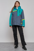 Купить Горнолыжная куртка женская зимняя большого размера зеленого цвета 2282-1Z, фото 2