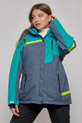 Купить Горнолыжная куртка женская зимняя большого размера зеленого цвета 2282-1Z