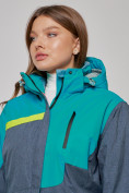 Купить Горнолыжная куртка женская зимняя большого размера зеленого цвета 2282-1Z, фото 15